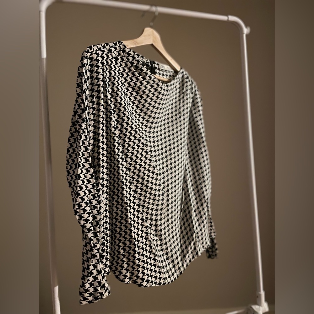 Zara draped houndstooth top